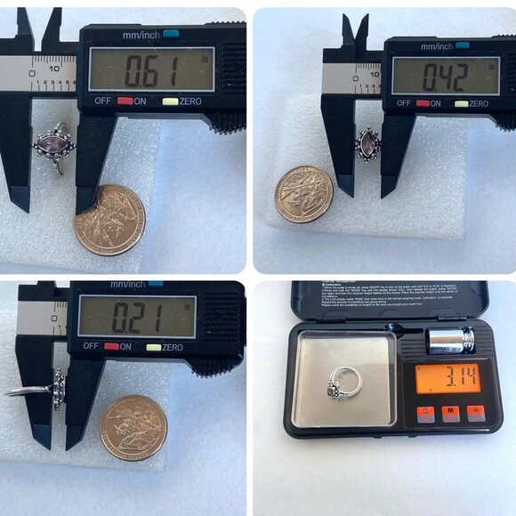 Sterling Silver 925 Bezel Set Marquise Amethyst Solitaire Ring Sz 5 - Picture 11 of 16